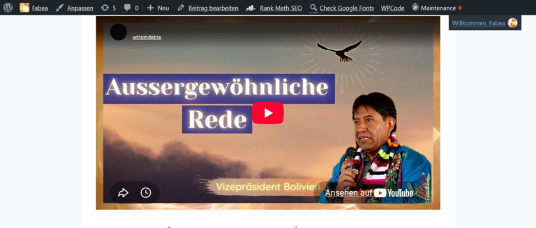 AUSSERGEWÖHNLICHE REDE